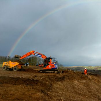 An emergency watching brief carried out by our team after a burst water main caused a land slide on to a mainline railway and erosion to a scheduled Roman camp. © Copyright ARS Ltd 2018