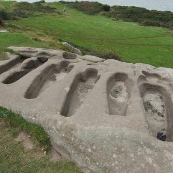 Rock-cut graves at St Patrick's Chapel, Heysham. © Copyright ARS Ltd 2018