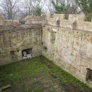 Overlooking the first floor of the pele tower.