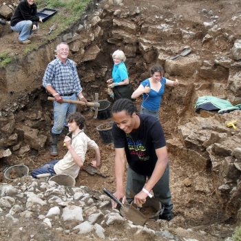 Volunteers helping to excavate the ramparts at Fin Cop hillfort. © Copyright ARS Ltd 2018