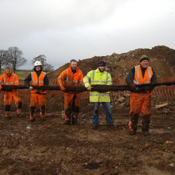 One of the longest pieces of timber required six people to carry it out of the kettle hole. © Copyright ARS Ltd