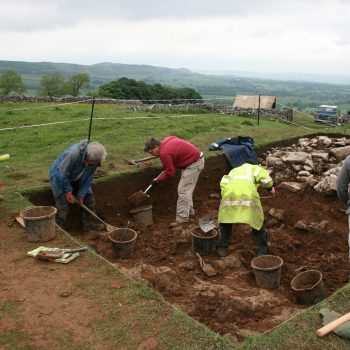 Volunteers excavating the Fin Cops defences © Copyright ARS Ltd