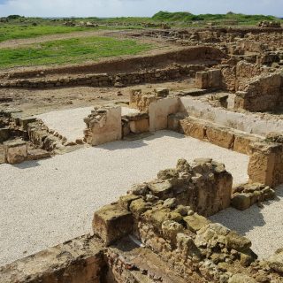 Part of the House of Theseus showing painted plaster still attached to the walls