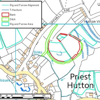 Mapping of a large curvilinear enclosure centred at SD 5325 7389.
© Crown Copyright and database right 2018. All rights reserved. Ordnance
Survey Licence number 100019088.