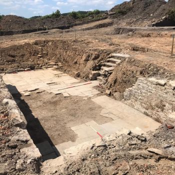 Another view of the cellar showing the steps leading in.