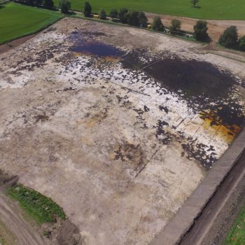 One of the Late Glacial and Early Holocene peat-filled ponds which are present on site.