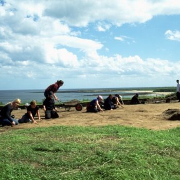 Some of the dozens of volunteers who helped excavate the site.