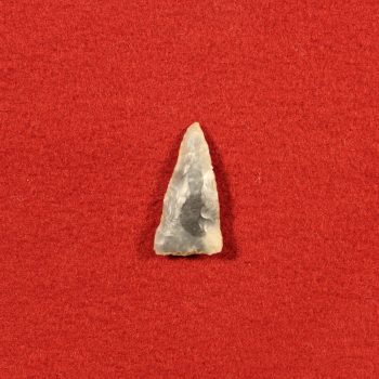 A Neolithic arrowhead recovered from excavations at Bolsover, Derbyshire.