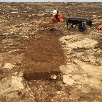 Excavating one of the droveway ditches. © Copyright ARS Ltd 2020.