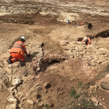 The kiln during cleaning and excavation. © Copyright ARS Ltd 2020.