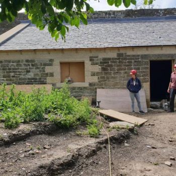 The bothy during restoration. © Copyright ARS Ltd 2020