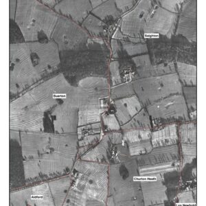 A partitioned manorial centre at Bruera with modern parish boundaries overlaid. © Copyright ARS Ltd 2021.