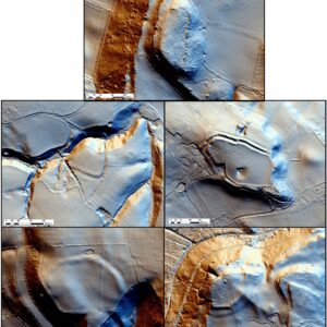 Lidar showing the Iron Age hillforts of the mid-Cheshire Ridge. © Copyright ARS Ltd 2021.