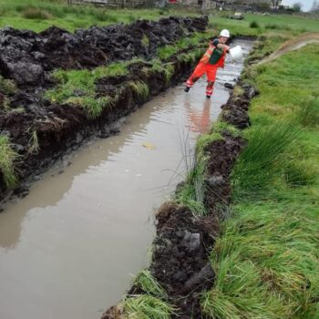 Bailing out the trench © Copyright ARS Ltd 2021