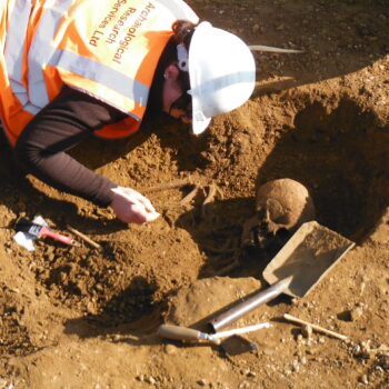 Roman grave during excavation © Copyright ARS Ltd 2022