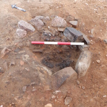 Iron Age domestic hearth inside a roundhouse © Copyright ARS Ltd 2022