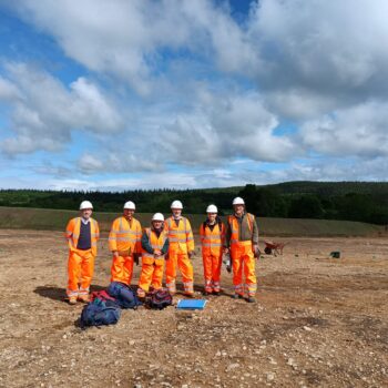 Volunteers from the Moray Society and students from the University of the Highlands and Islands and the University of Aberdeen ready to begin their first day exploring the fantastic archaeology revealed at Lochinver! © Copyright ARS Ltd 2022