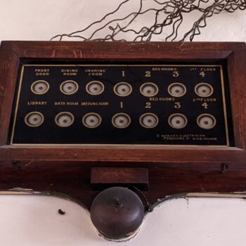 View of the calling box within the service wing of Longnor Hall © Copyright ARS Ltd 2022