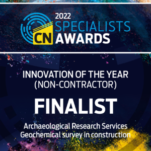 ARS Ltd Finalist for Innovation of the Year, Geochemical Survey in Construction - CN Specialist Awards 2022