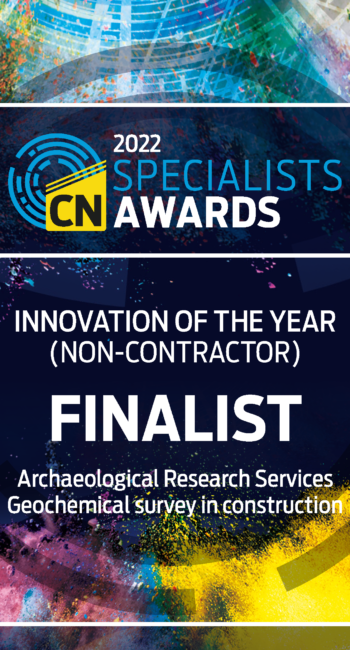 ARS Ltd Finalist for Innovation of the Year, Geochemical Survey in Construction - CN Specialist Awards 2022